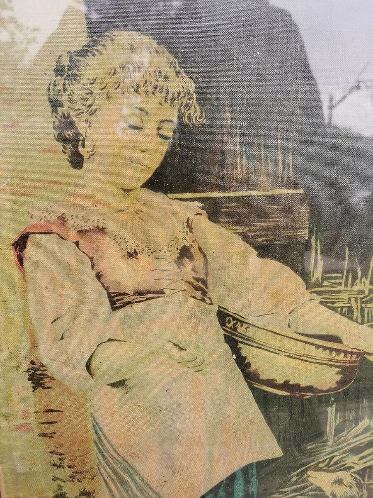 Painting with hand-carved wooden frame by Raffaele Armenise, 20s 1383006