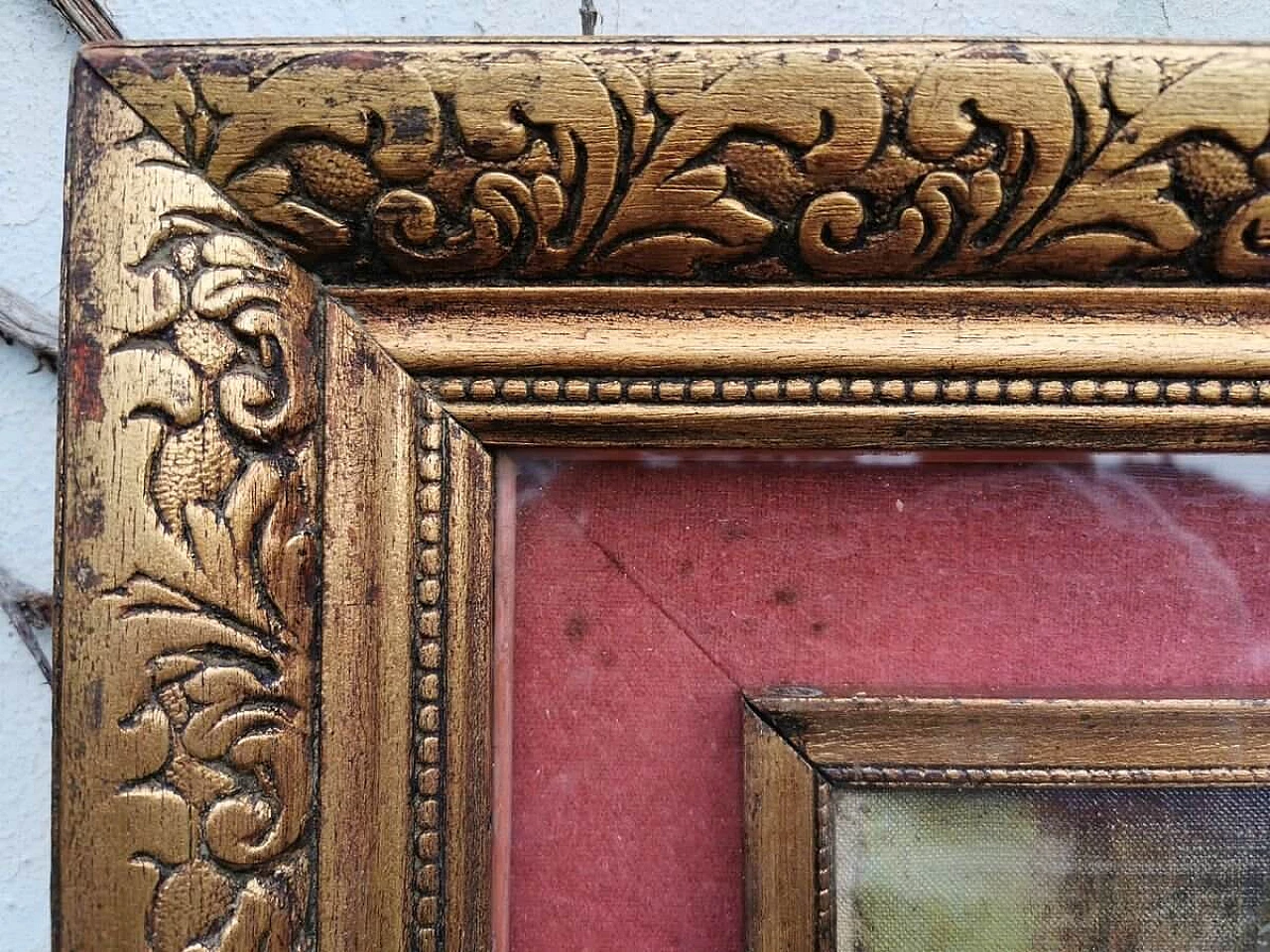 Painting with hand-carved wooden frame by Raffaele Armenise, 20s 1383007