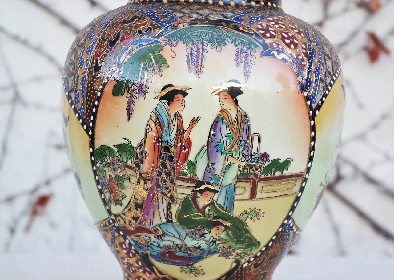 Hand-painted oriental ceramic vase, 1960s 1383085