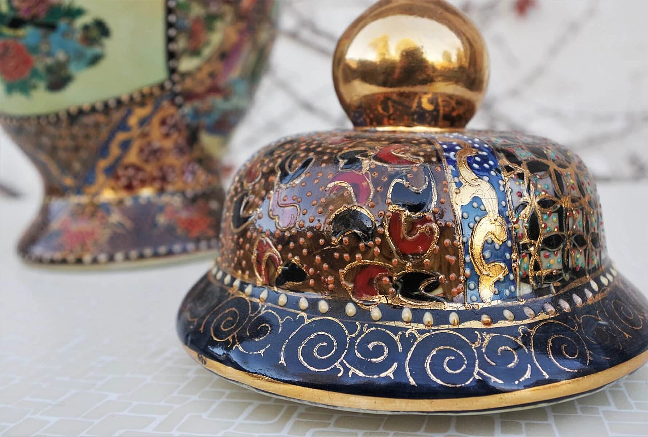 Hand-painted oriental ceramic vase, 1960s 1383086