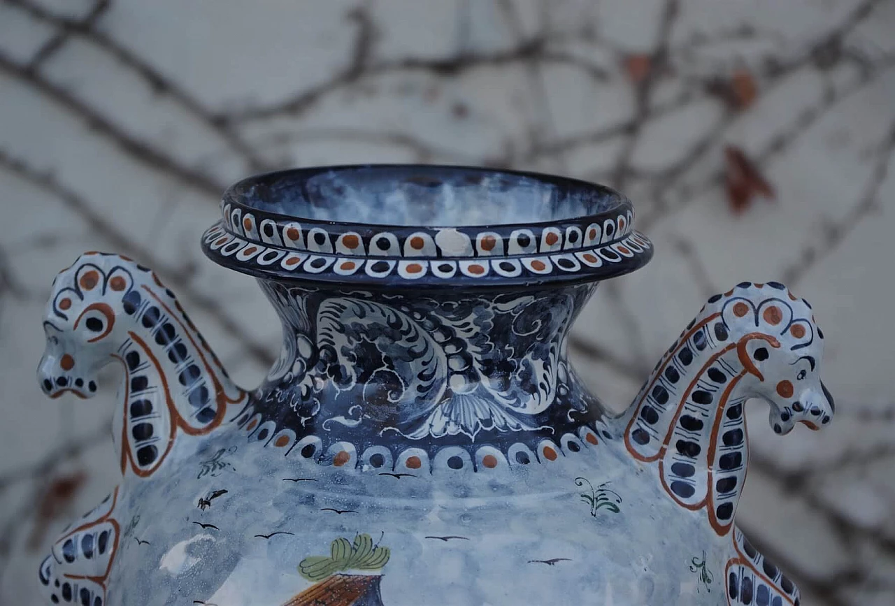 Vaso con coperchio in ceramica dipinta di Turi D'Albissola, anni '80 1383093