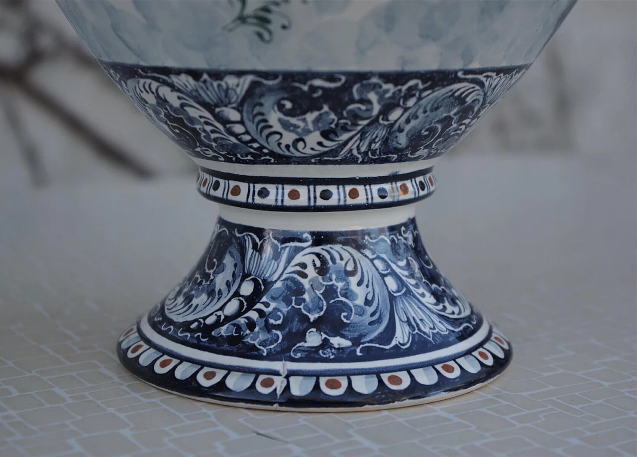 Vaso con coperchio in ceramica dipinta di Turi D'Albissola, anni '80 1383096