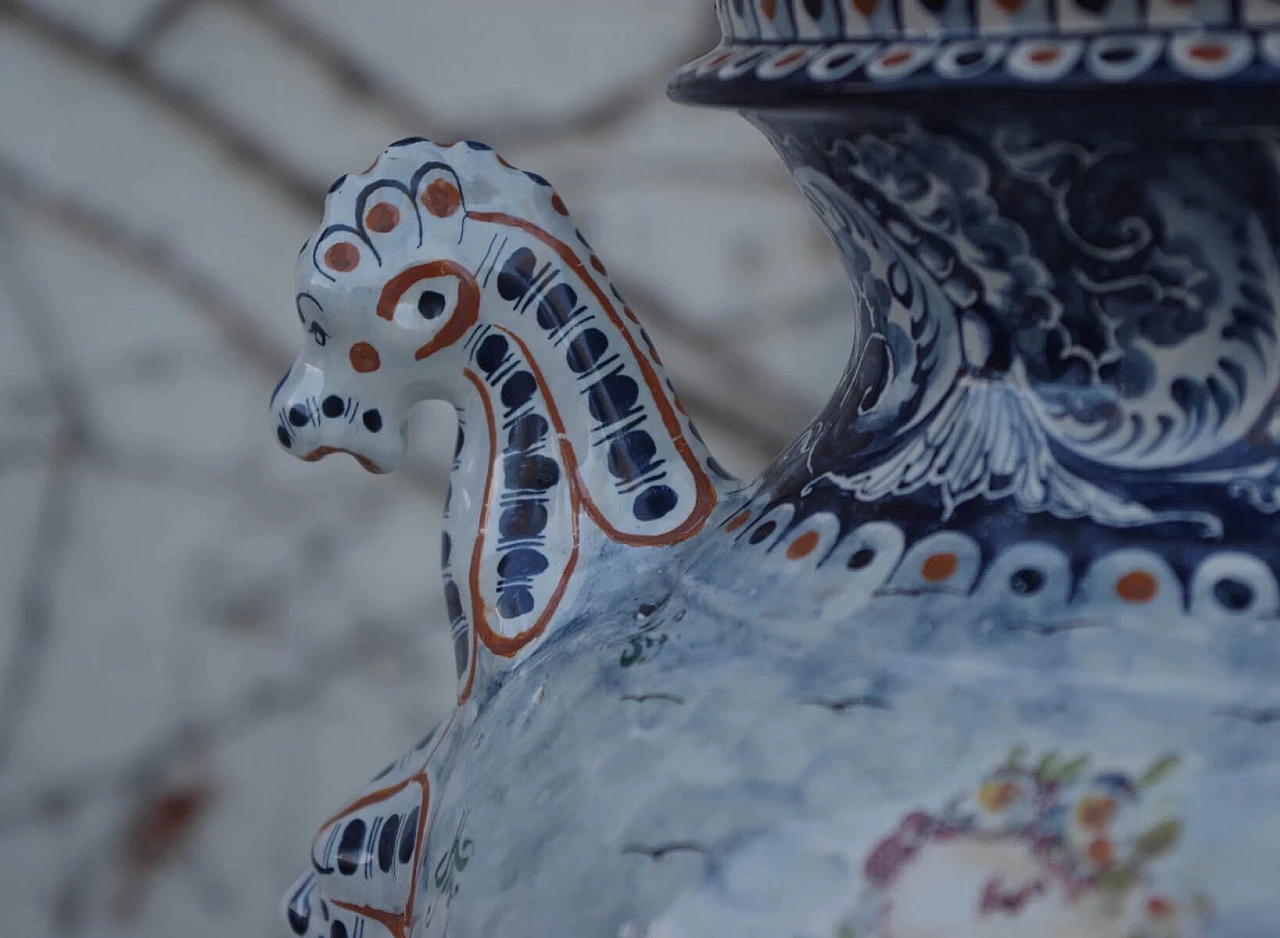 Vaso con coperchio in ceramica dipinta di Turi D'Albissola, anni '80 1383097