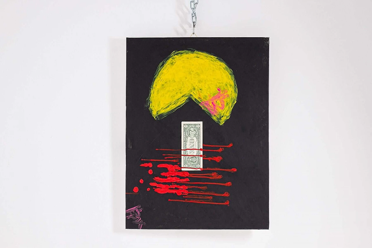 Quadro di Bomberbax ispirato alla Blockchain raffigurante Packman, anni 2000 1383260