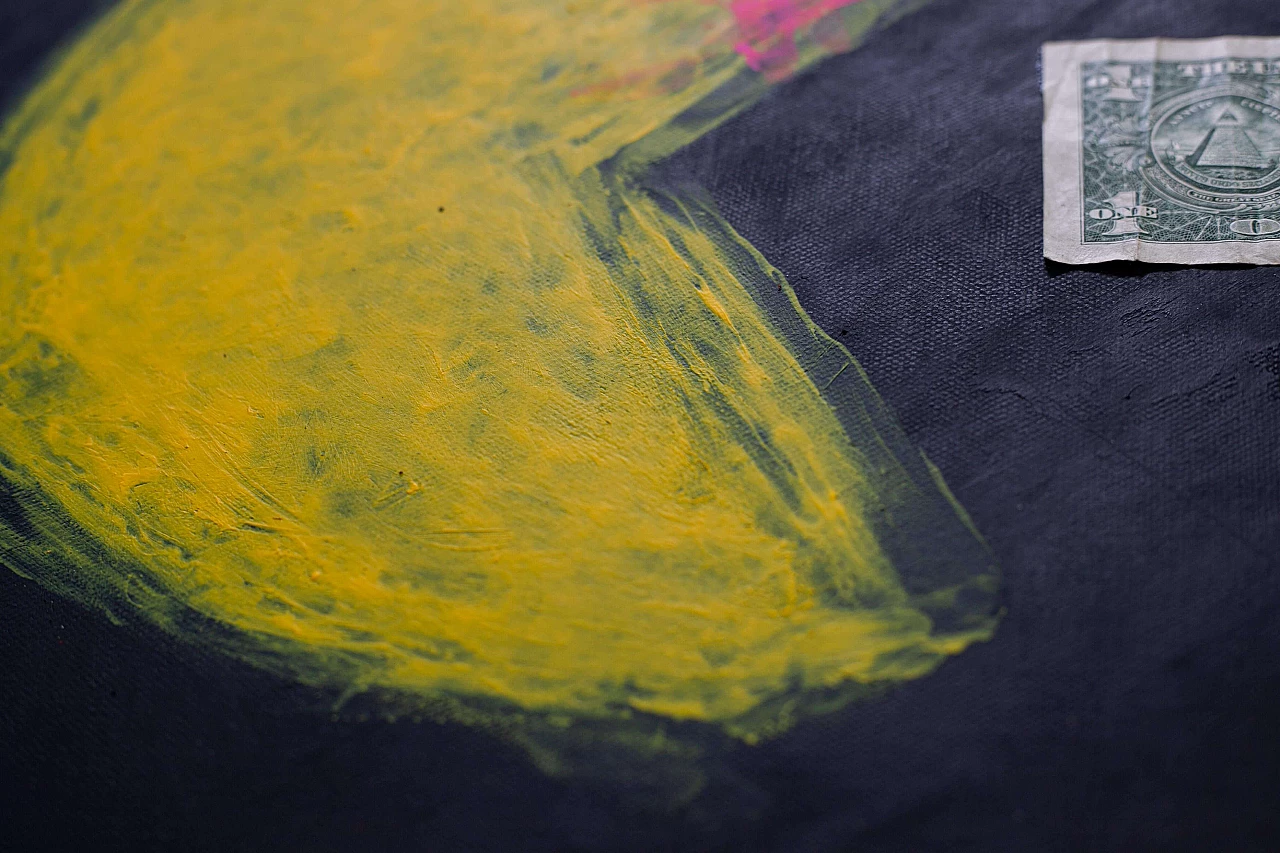 Quadro di Bomberbax ispirato alla Blockchain raffigurante Packman, anni 2000 1383264