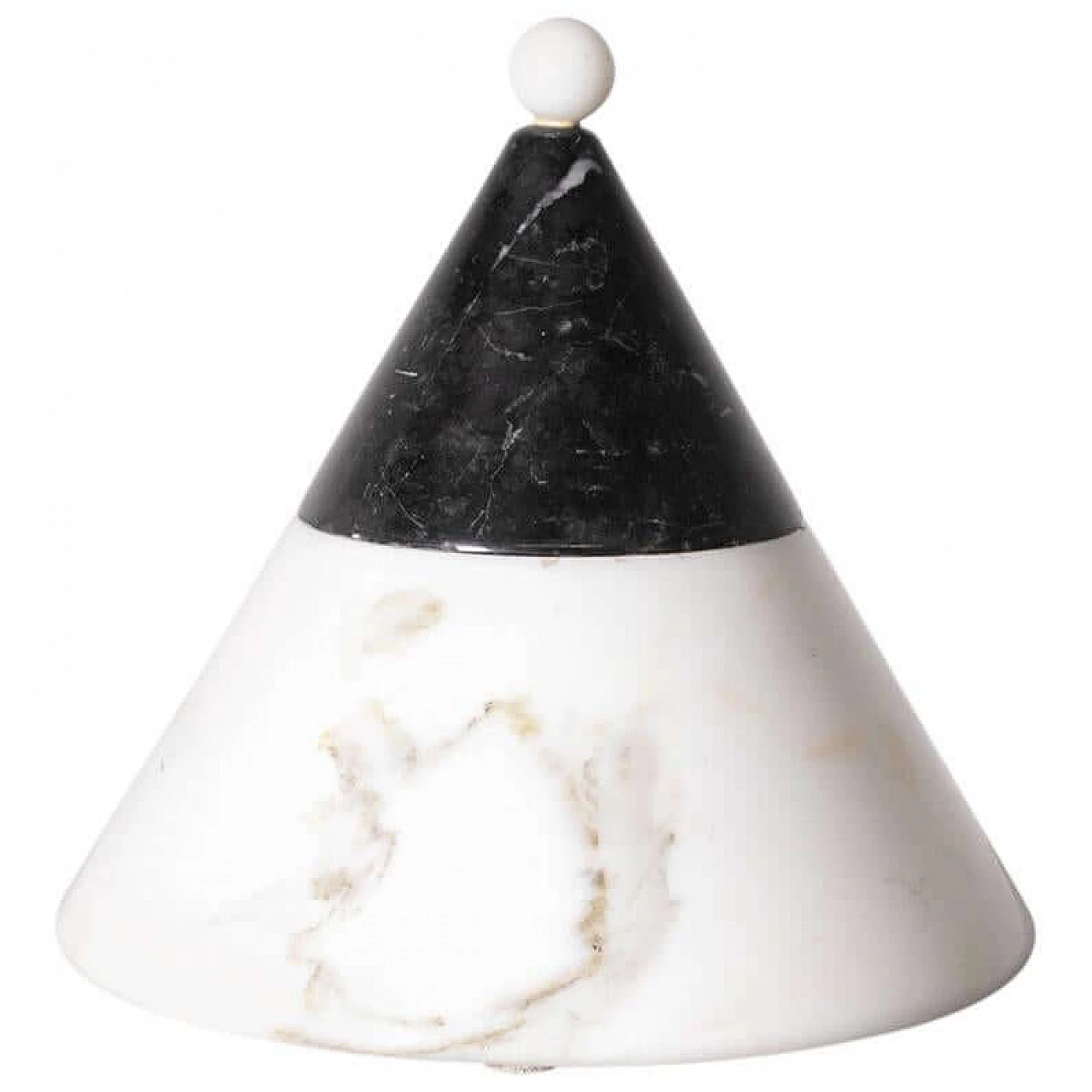 Black and white Carrara marble centrepiece by Massimo Vignelli, 1970s 1383306