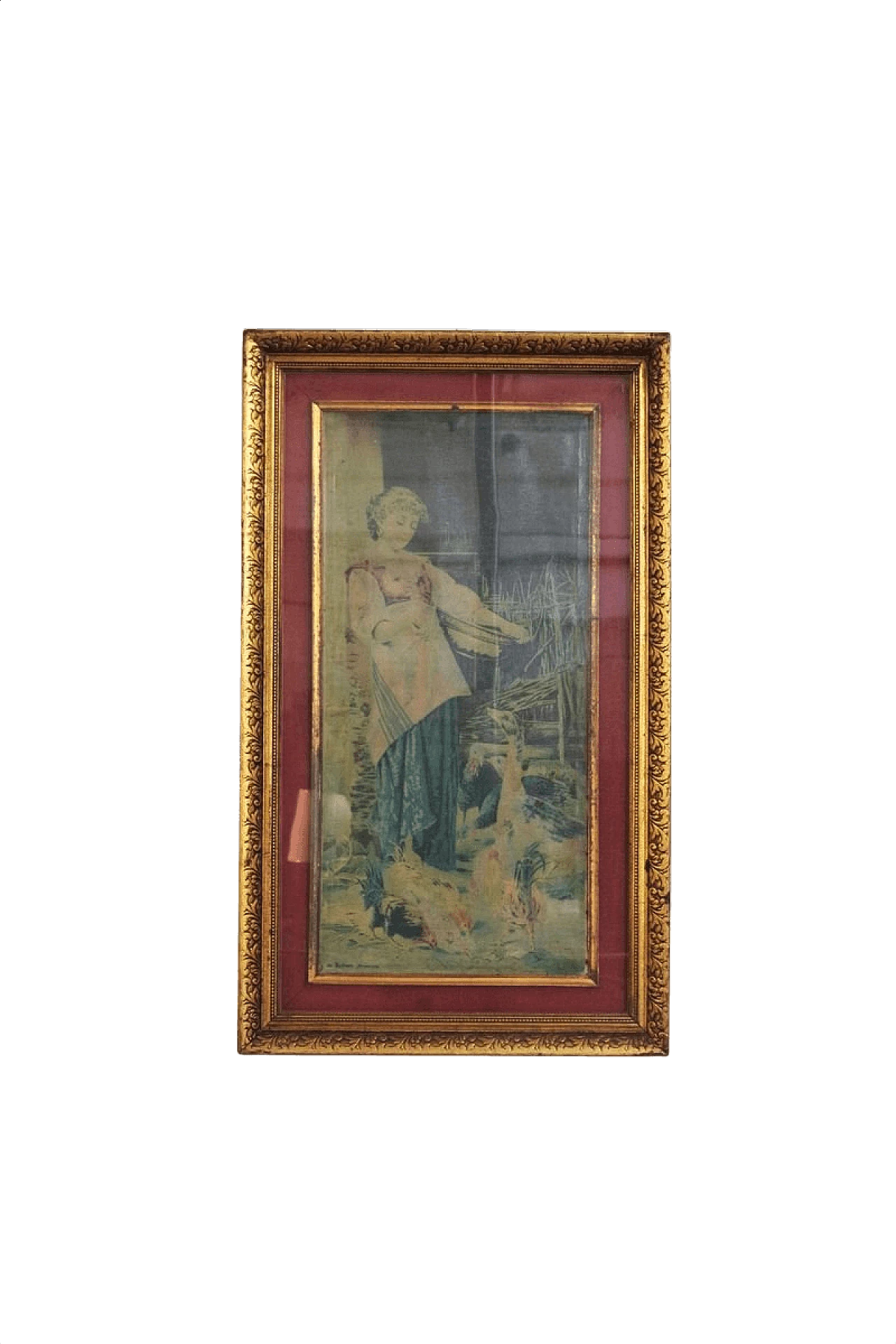 Painting with hand-carved wooden frame by Raffaele Armenise, 20s 1383420