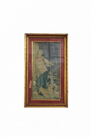 Painting with hand-carved wooden frame by Raffaele Armenise, 20s