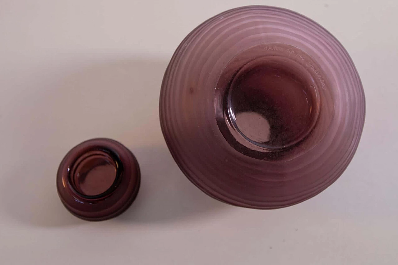 Coppia di vasi in vetro di Murano satinato bordeaux, anni '80 1383427