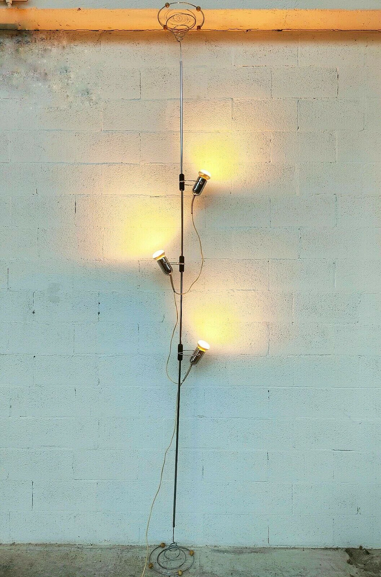 Adjustable floor lamp in chromed steel by Francesco Fois for Reggiani, 70s 1383530