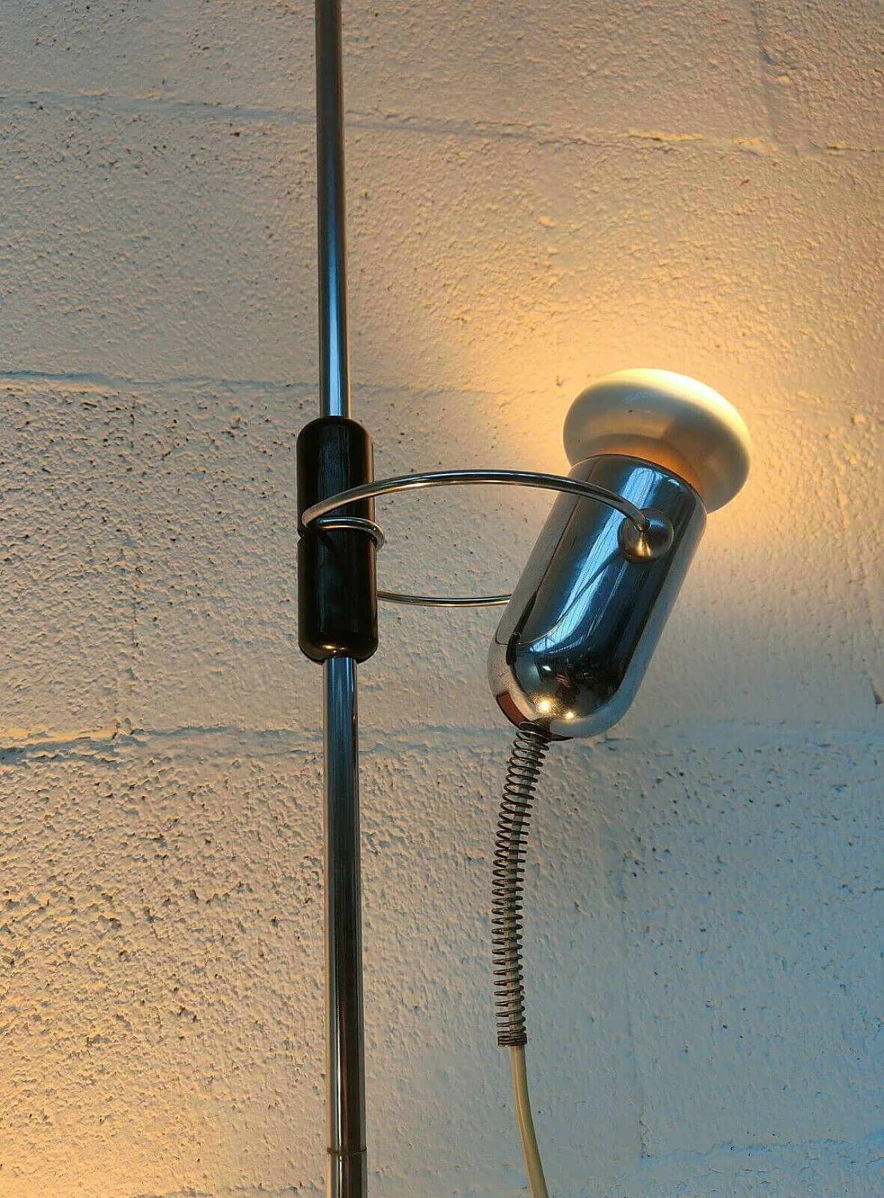 Adjustable floor lamp in chromed steel by Francesco Fois for Reggiani, 70s 1383532