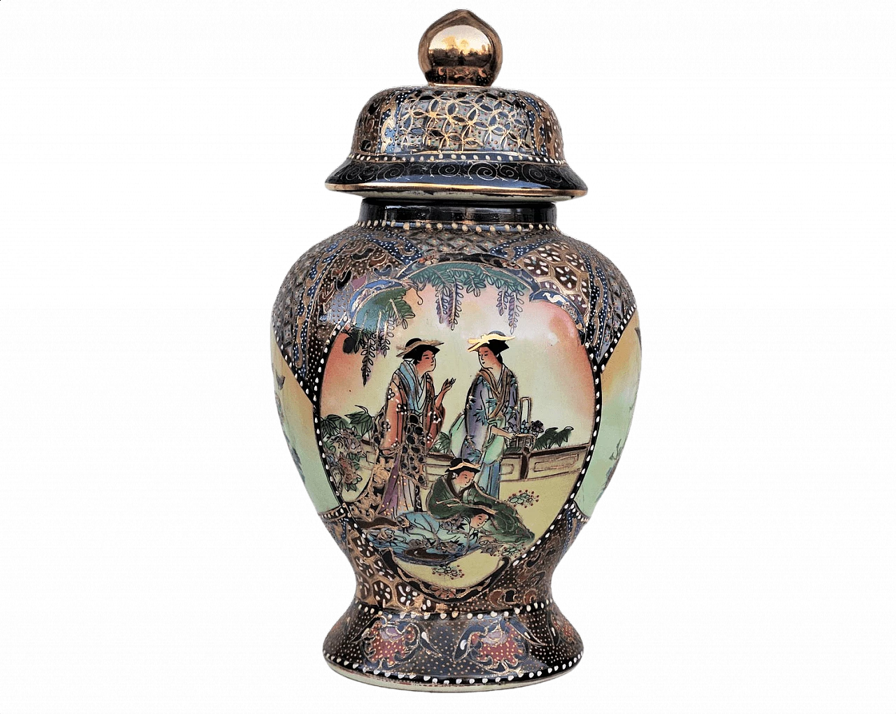 Hand-painted oriental ceramic vase, 1960s 1383535