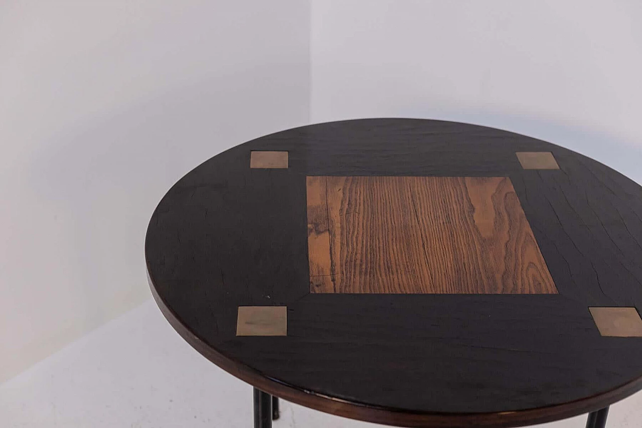 Tavolino tondo in legno di Ettore Sottsass per Poltronova, anni '50 1383960