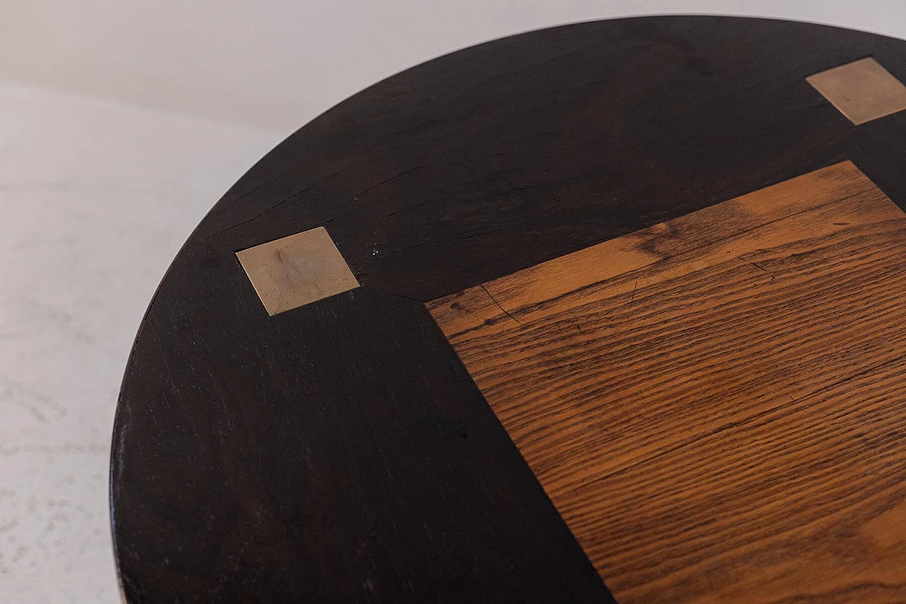 Tavolino tondo in legno di Ettore Sottsass per Poltronova, anni '50 1383962