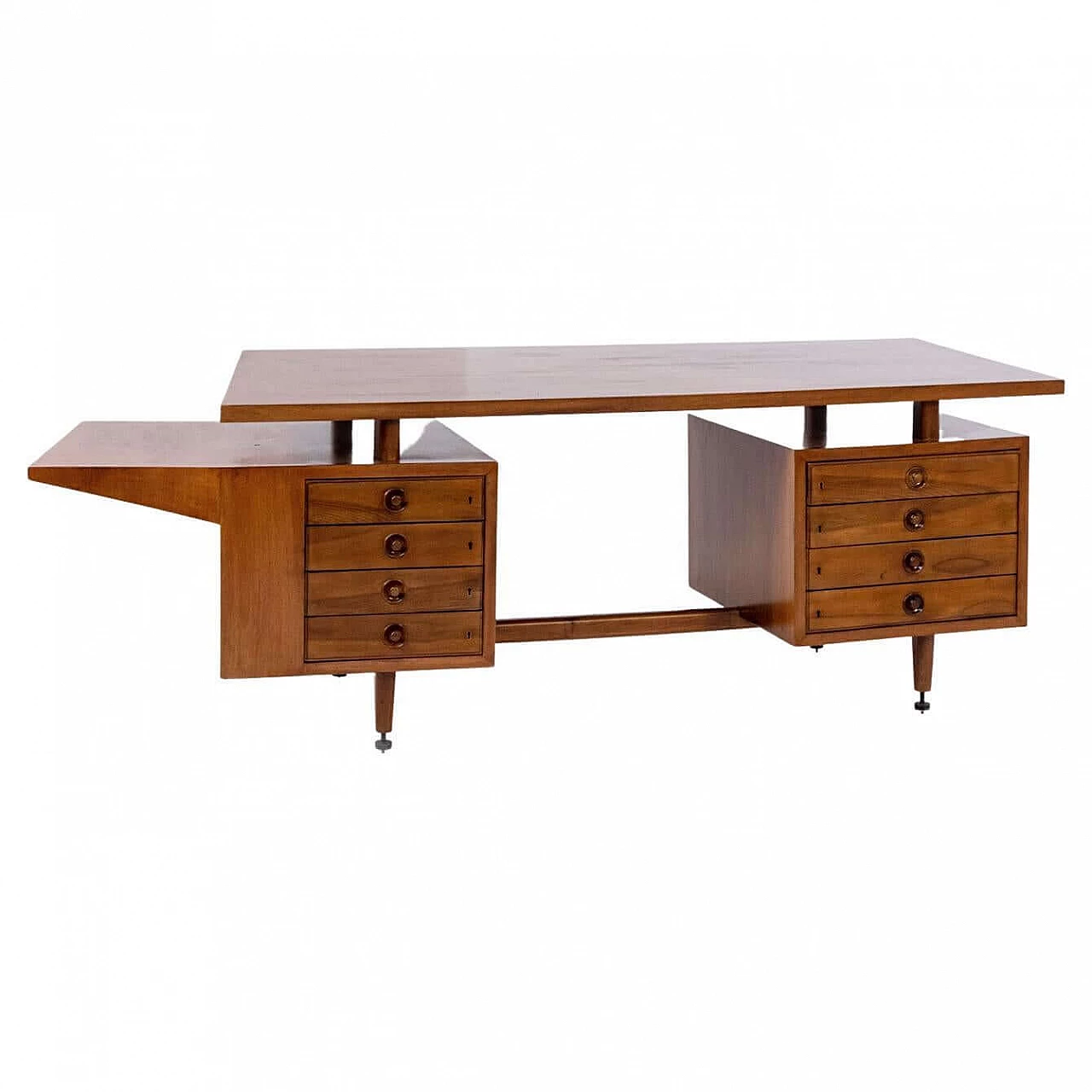 Desk attributed to Melchiorre Bega in wood and brass, 1950s 1384102