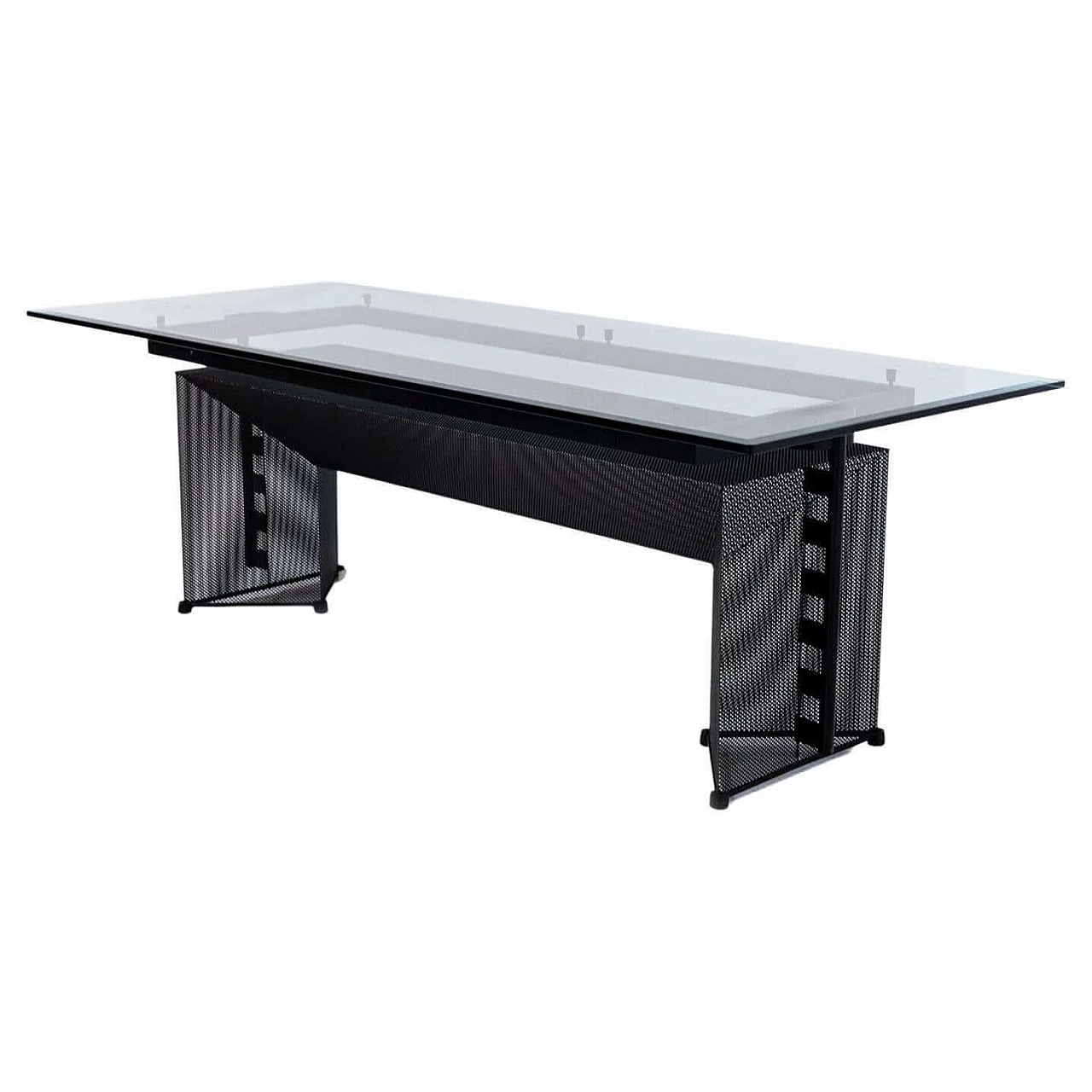 Tavolo con piano in vetro di Mario Botta per Alias, anni '80 1384139