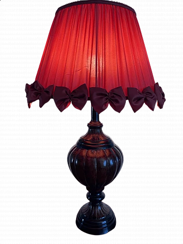Table lamp with burgundy shade, 2000s