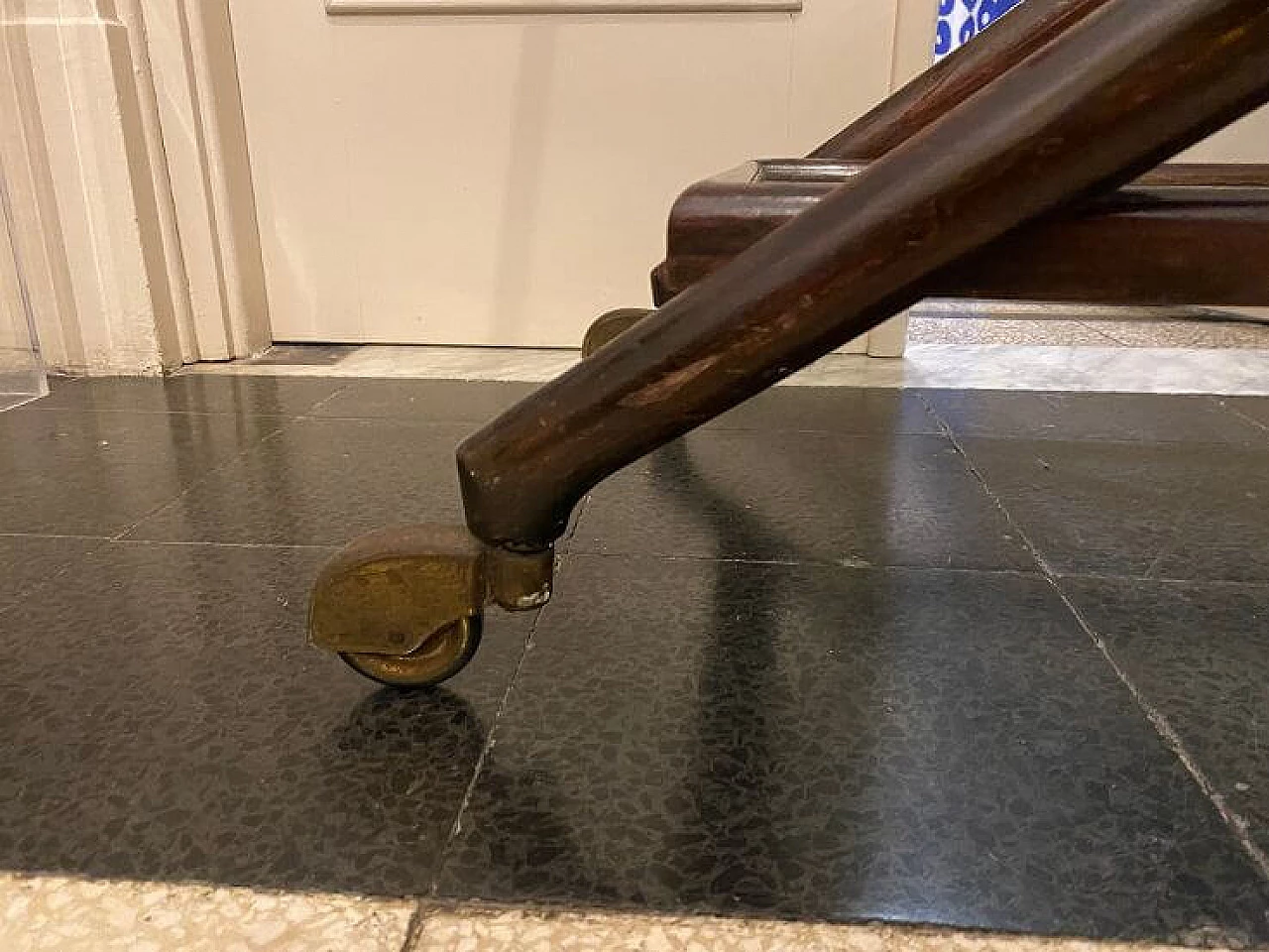 Lacquered walnut bar trolley, 1950s 1384223