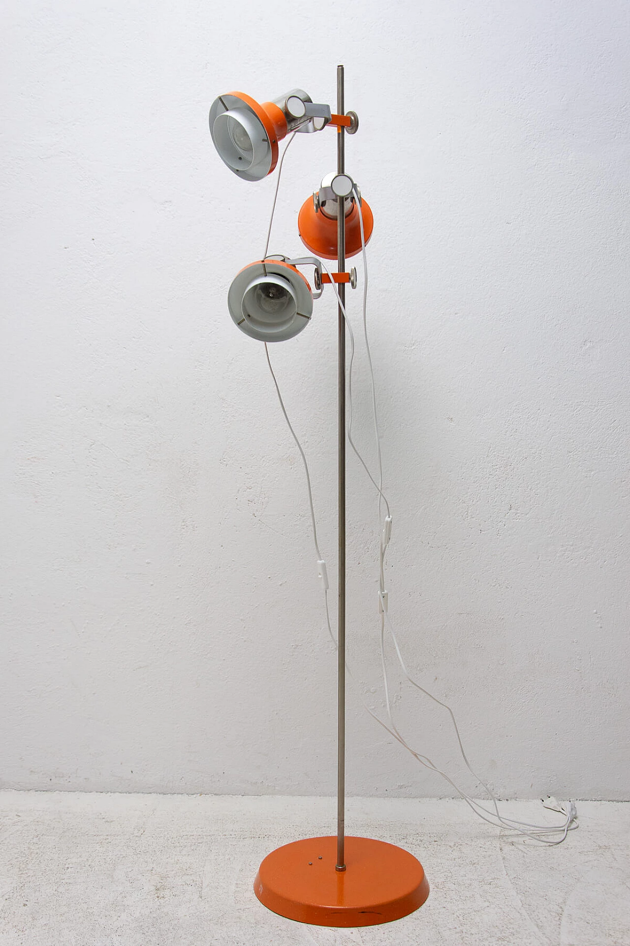 Orange 3 light floor lamp by Josef Hurka, 1960s 1384307