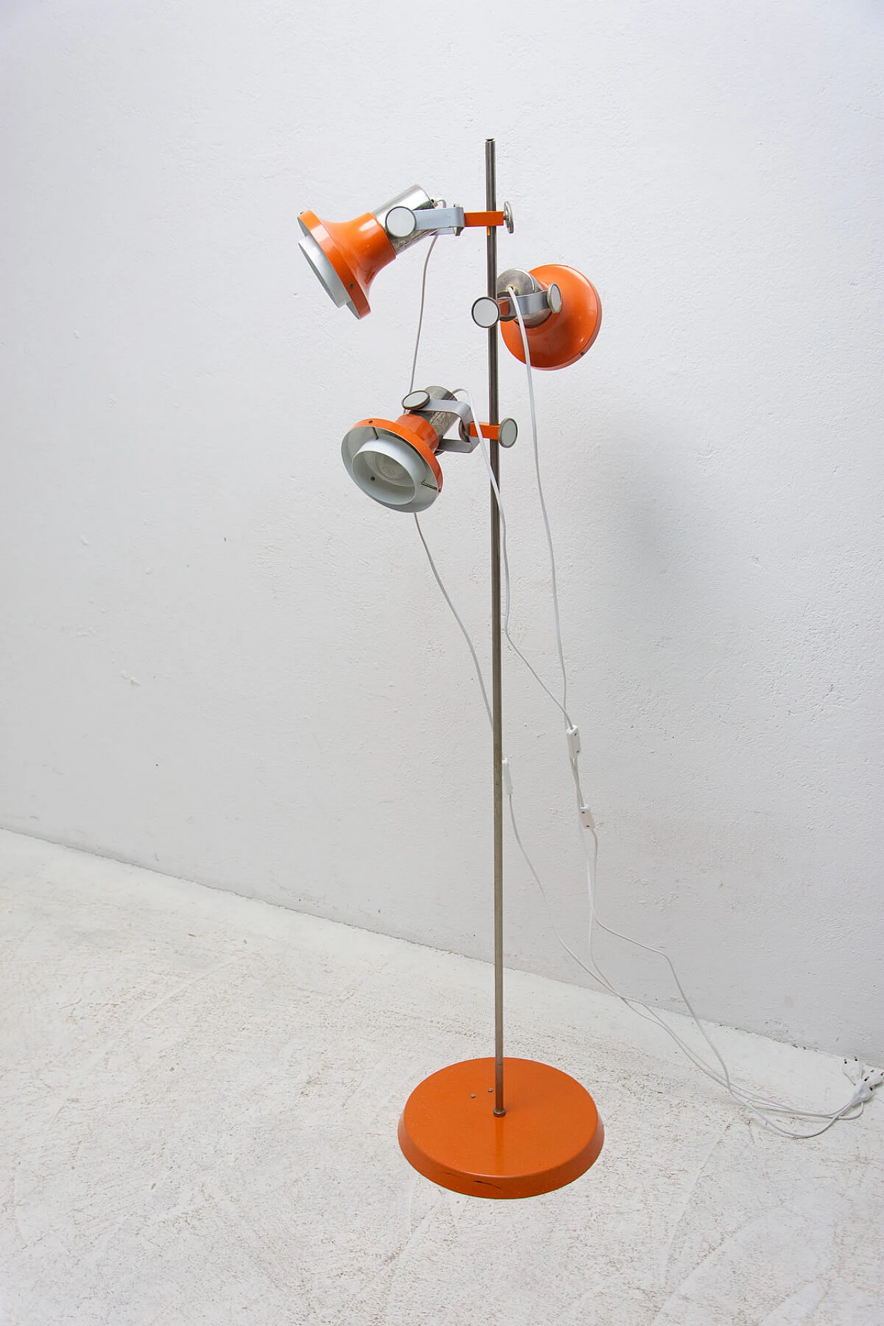 Orange 3 light floor lamp by Josef Hurka, 1960s 1384309