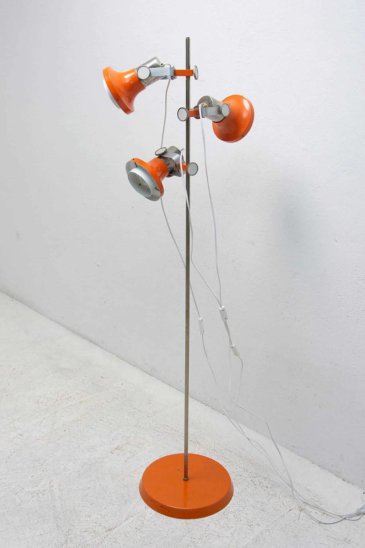 Orange 3 light floor lamp by Josef Hurka, 1960s 1384310
