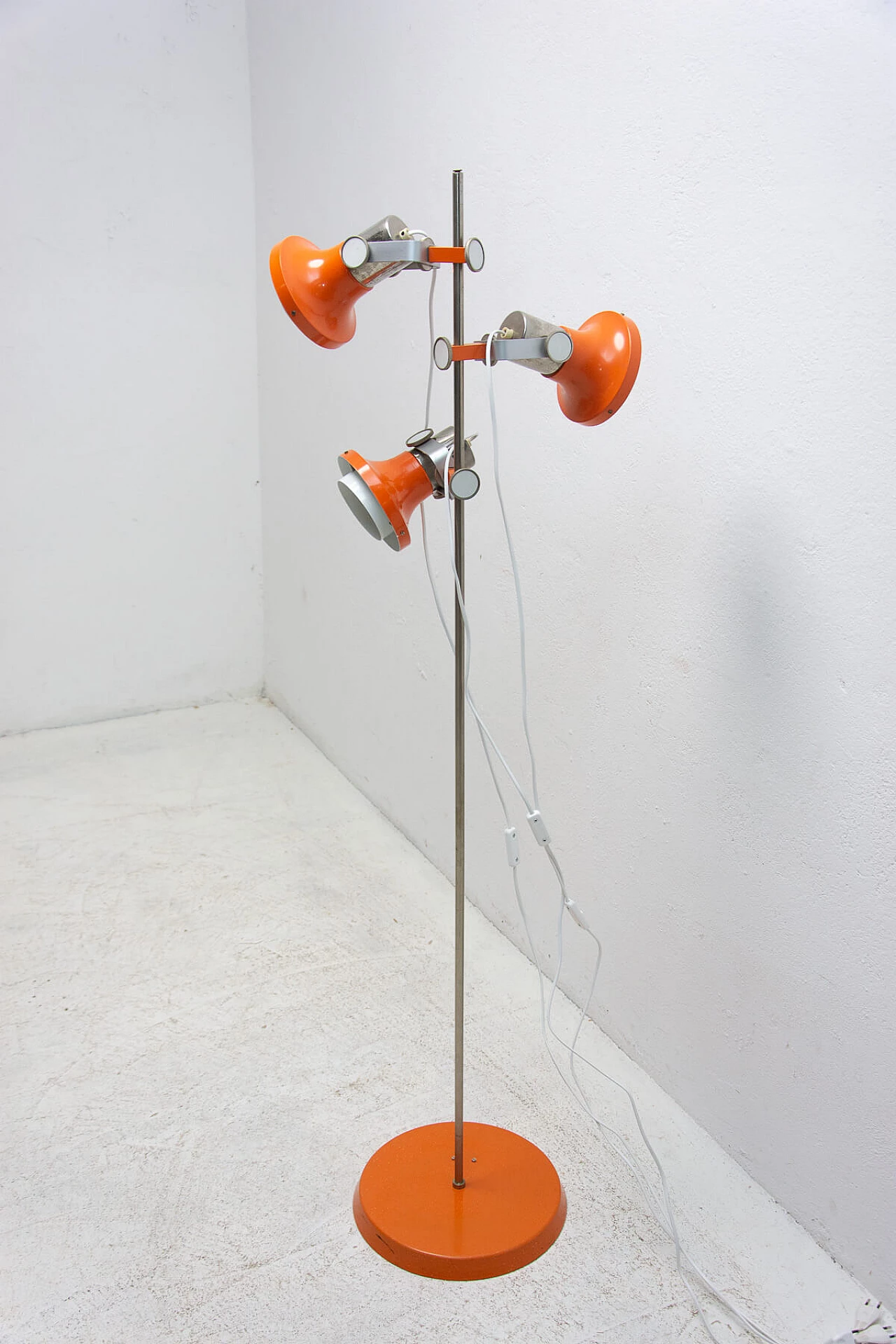 Orange 3 light floor lamp by Josef Hurka, 1960s 1384311