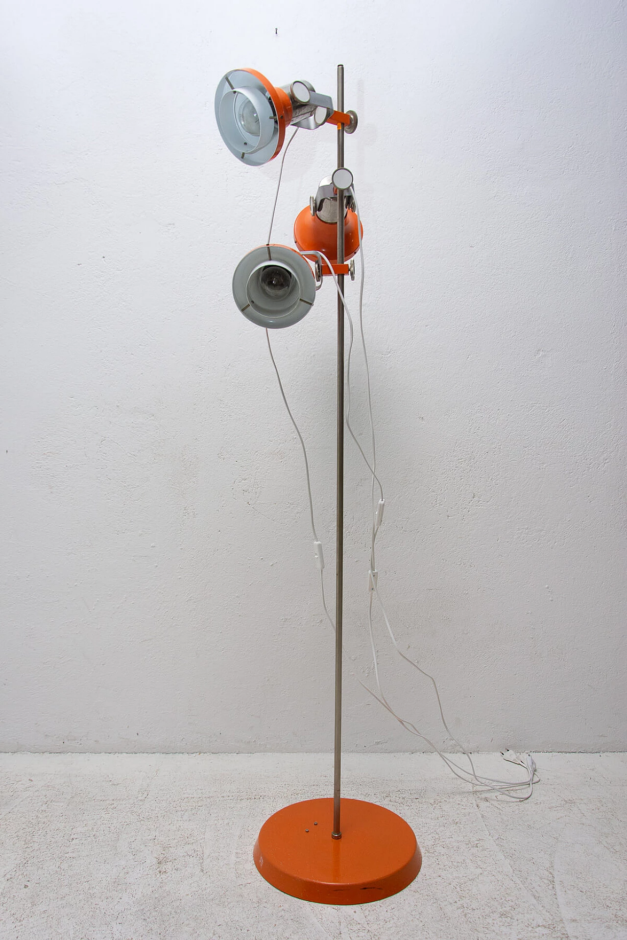 Orange 3 light floor lamp by Josef Hurka, 1960s 1384312
