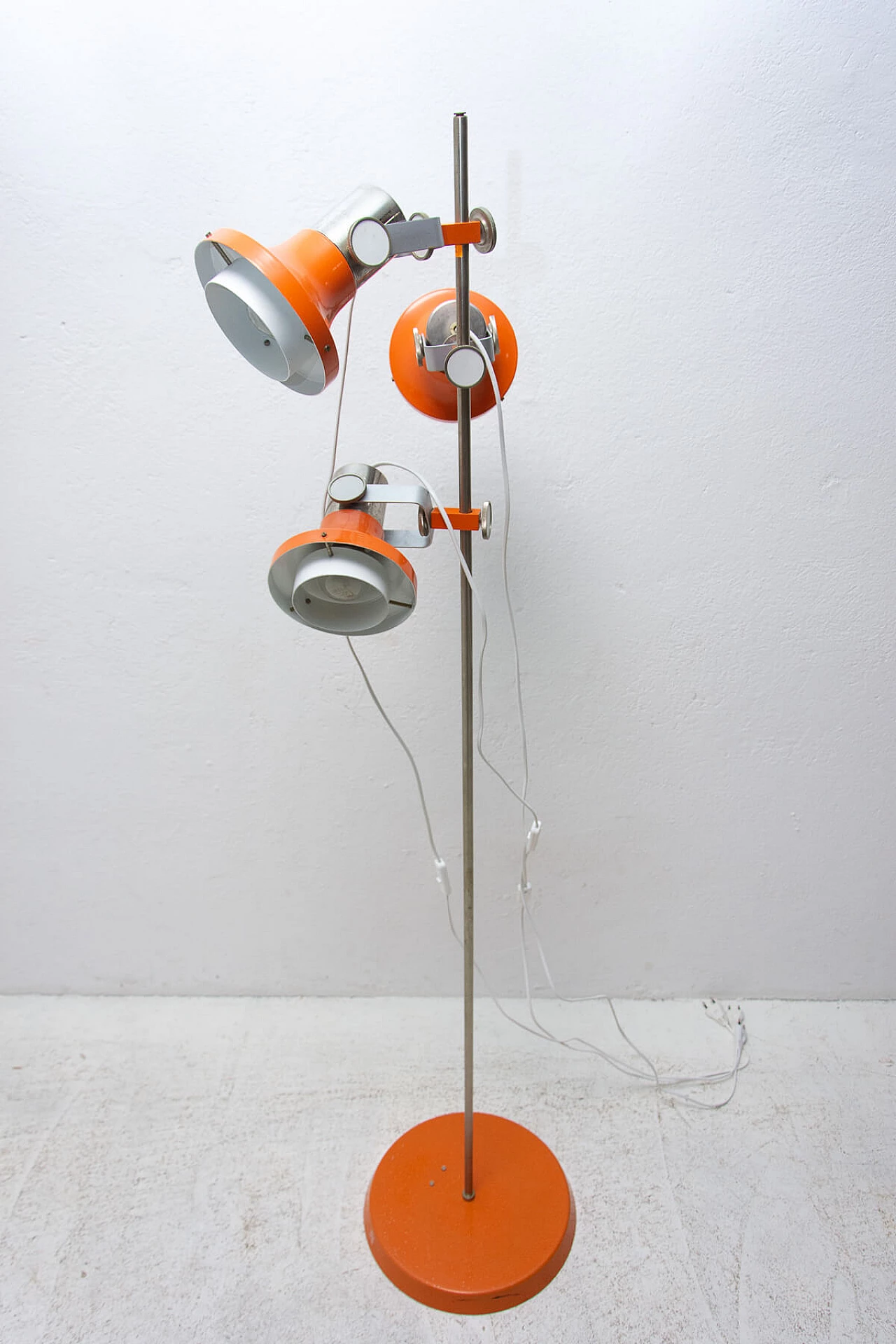 Orange 3 light floor lamp by Josef Hurka, 1960s 1384313