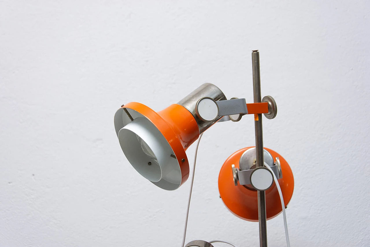 Orange 3 light floor lamp by Josef Hurka, 1960s 1384314