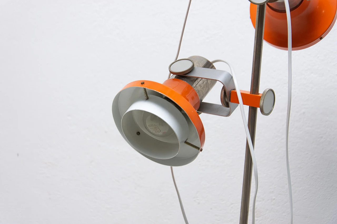 Orange 3 light floor lamp by Josef Hurka, 1960s 1384315