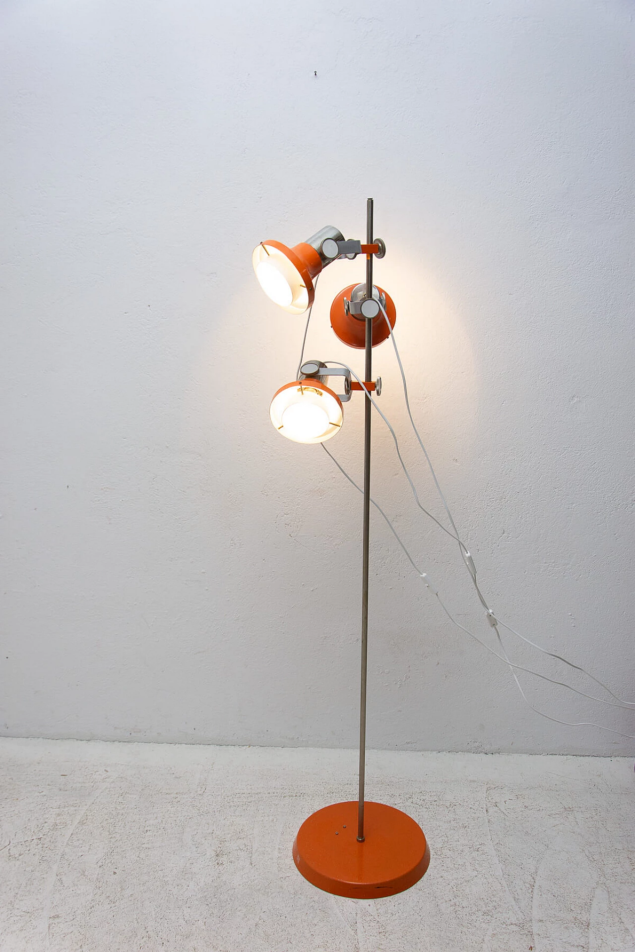 Orange 3 light floor lamp by Josef Hurka, 1960s 1384321