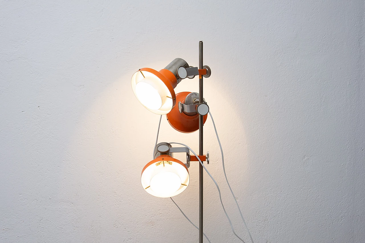 Orange 3 light floor lamp by Josef Hurka, 1960s 1384322