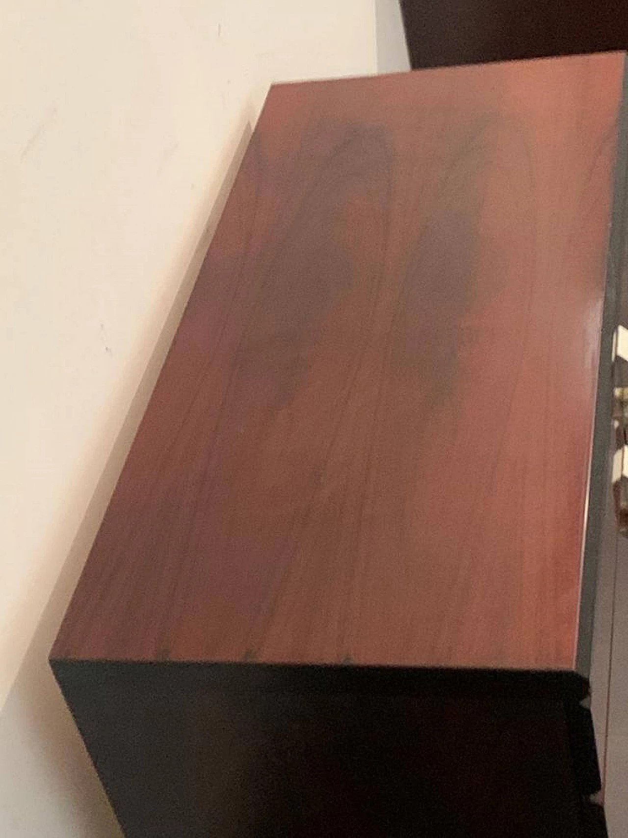 Pair of rosewood sideboards with chrome-plated metal handles, 1970s 1384348