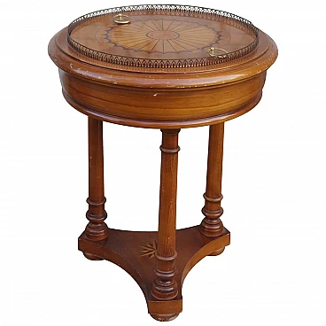 Side table and planter in wood and iron, 70s