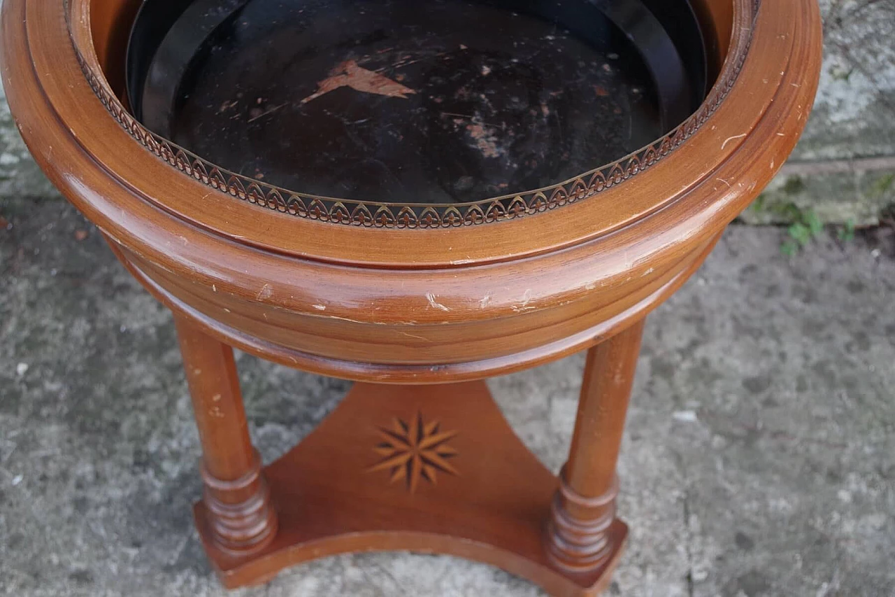 Side table and planter in wood and iron, 70s 1384600