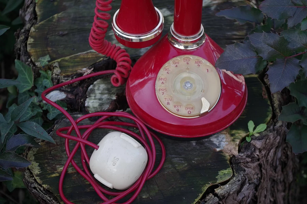 Telefono fisso a candela in plastica di SIP, anni '60 1384740