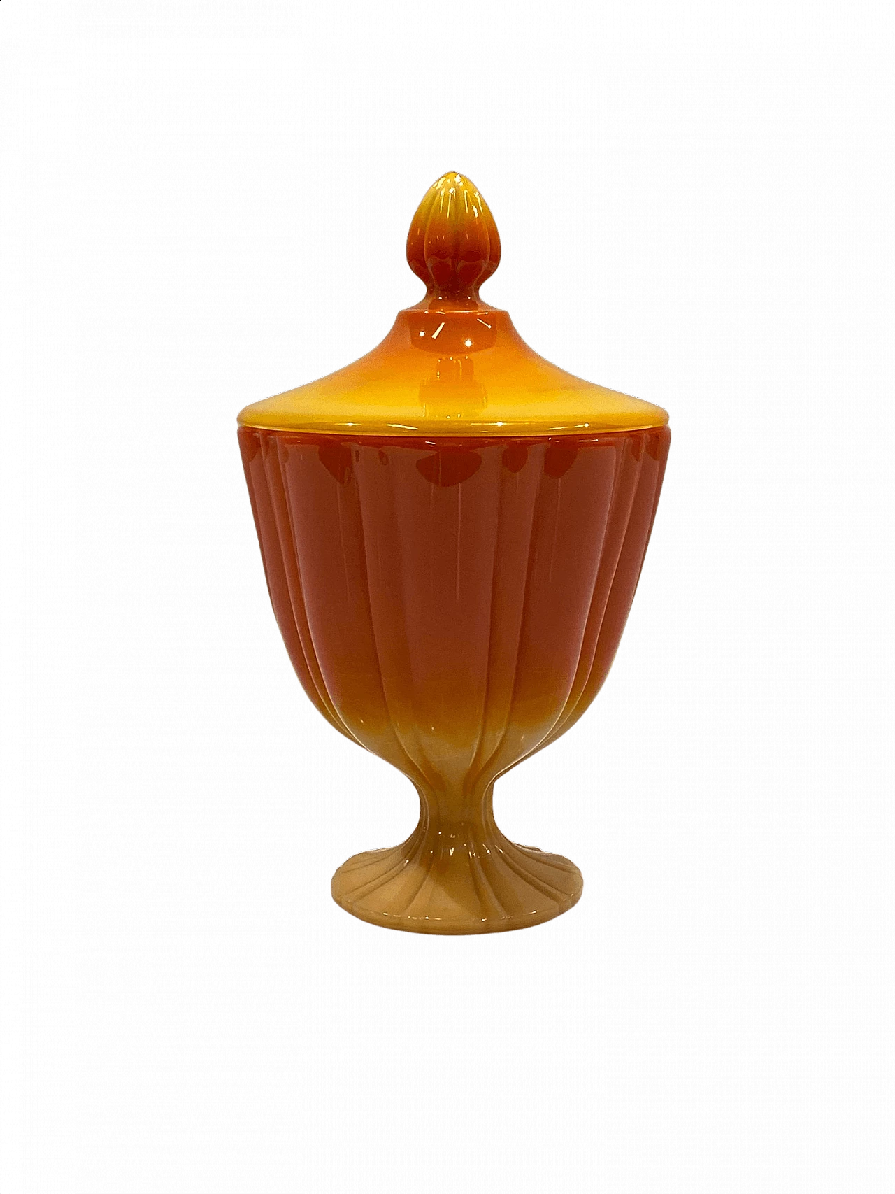 Vase with lid in opaline glass, 1940s 1385044