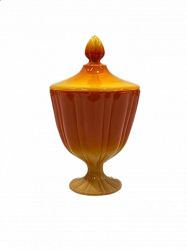 Vase with lid in opaline glass, 1940s