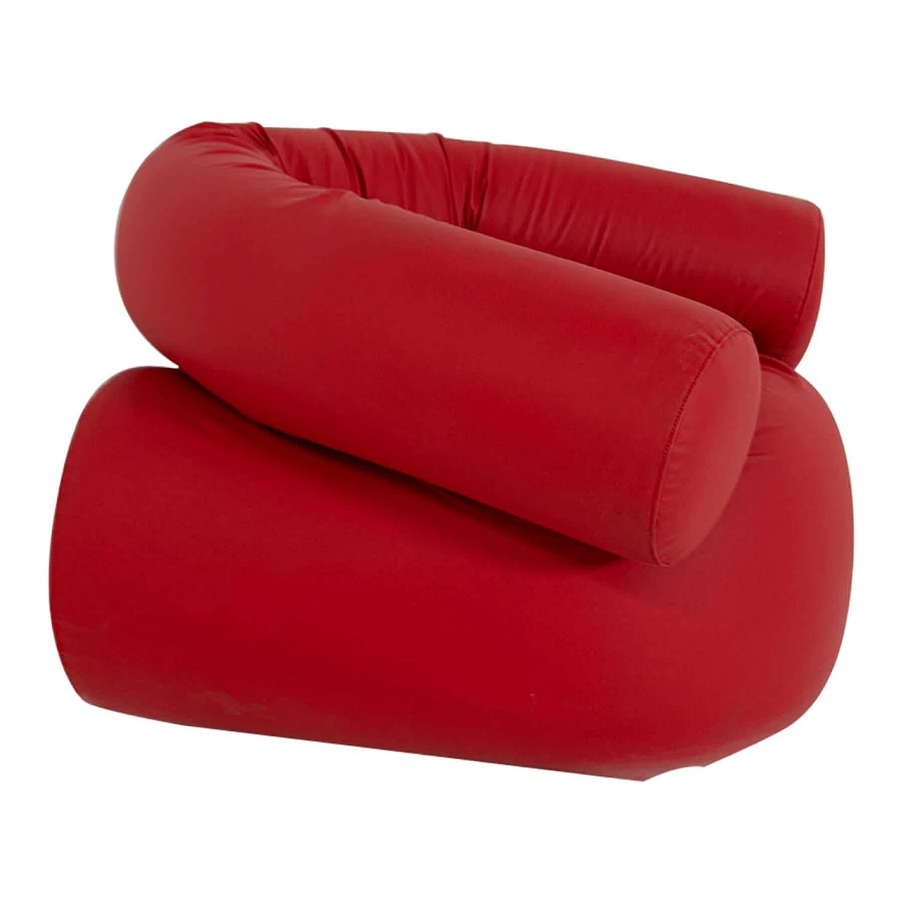 Poltrona Giovanni Grismondi in pelle rossa, anni 2000 1385938