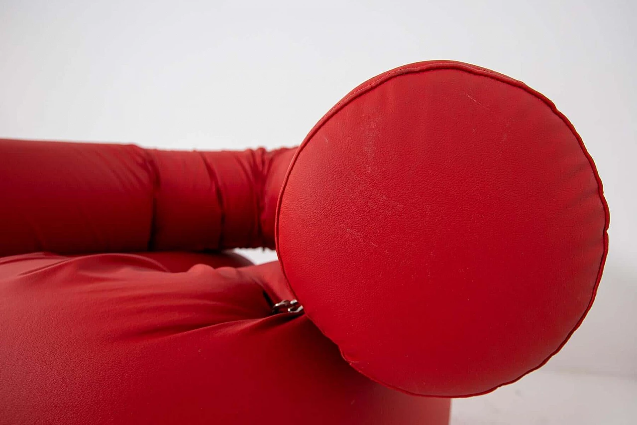 Poltrona Giovanni Grismondi in pelle rossa, anni 2000 1385944