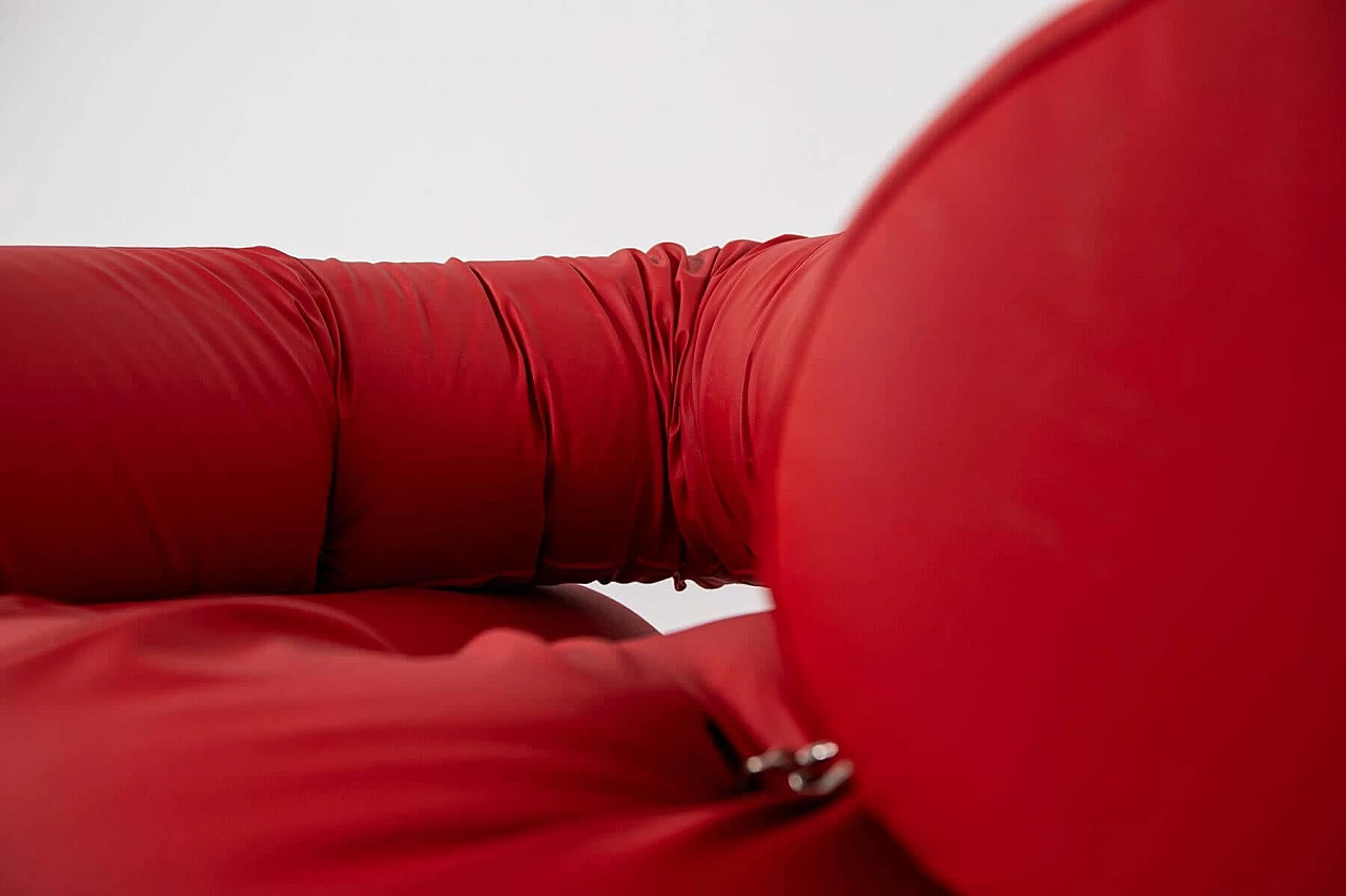 Poltrona Giovanni Grismondi in pelle rossa, anni 2000 1385946
