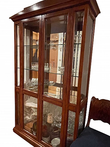 Wooden display cabinet with two doors, 1980s