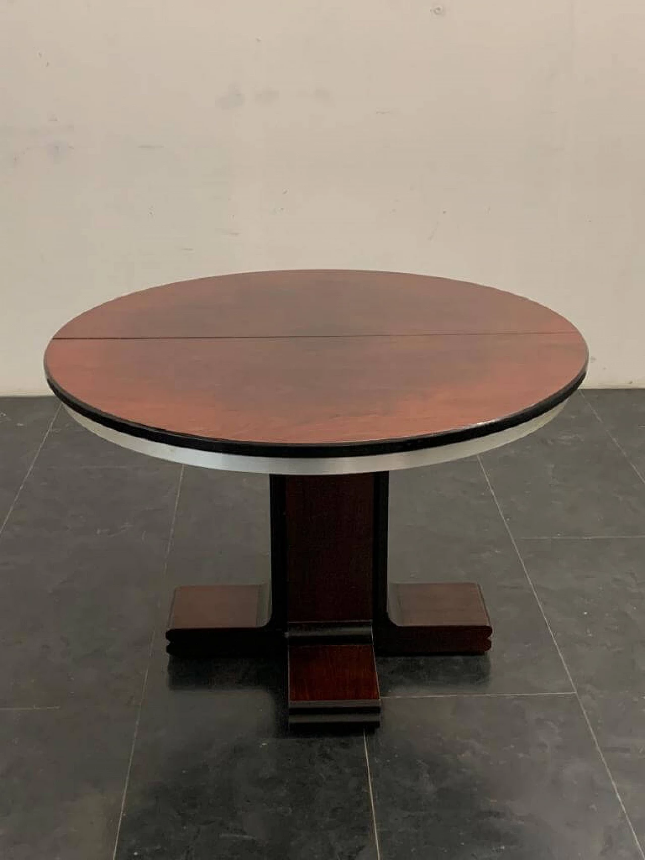 Tavolo allungabile in metallo cromato, anni '70 1386287