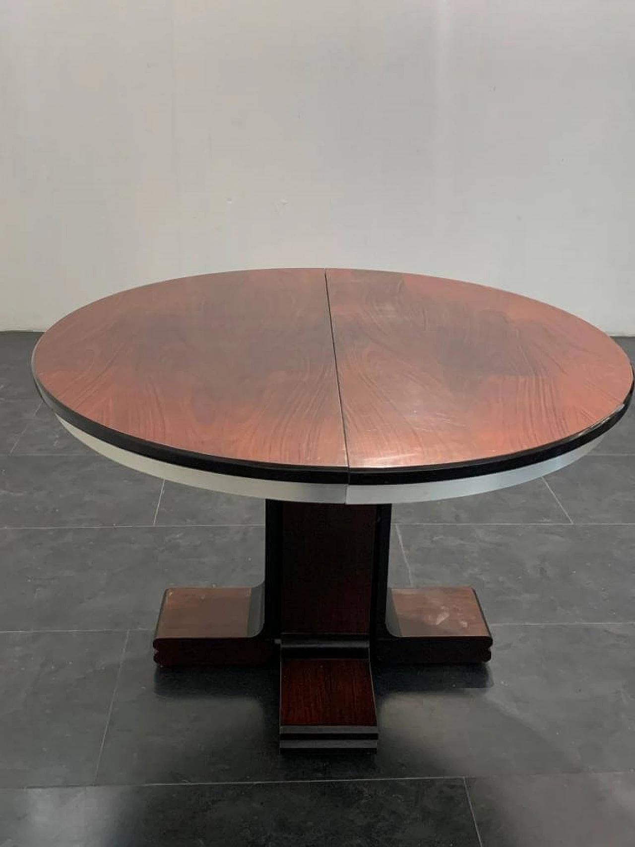 Tavolo allungabile in metallo cromato, anni '70 1386288