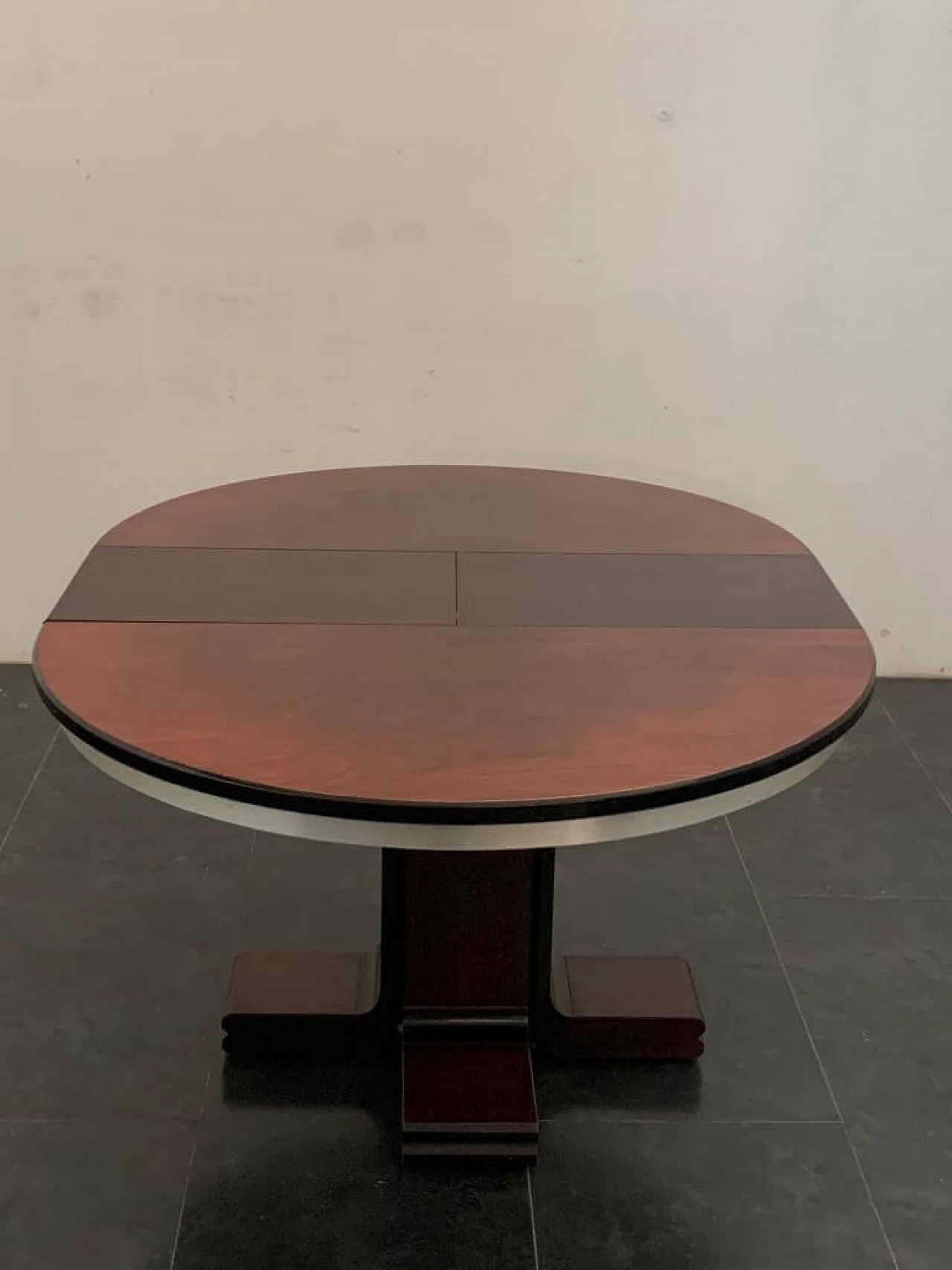 Tavolo allungabile in metallo cromato, anni '70 1386290