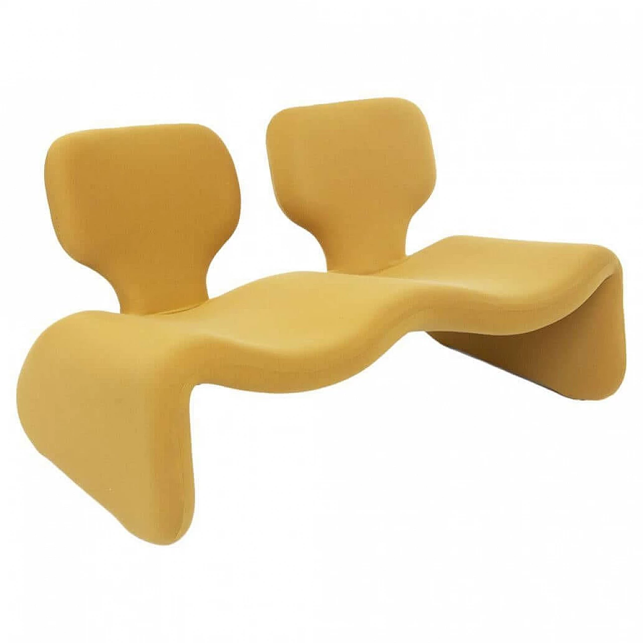 Djinn sofa by Mourgue in yellow fabric for Airborne, 1960s 1386418