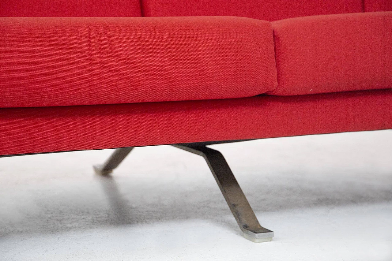 Divano rosso modello 875 di Ico Parisi per Cassina, anni '60 1386450