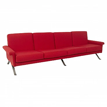 Divano rosso modello 875 di Ico Parisi per Cassina, anni '60