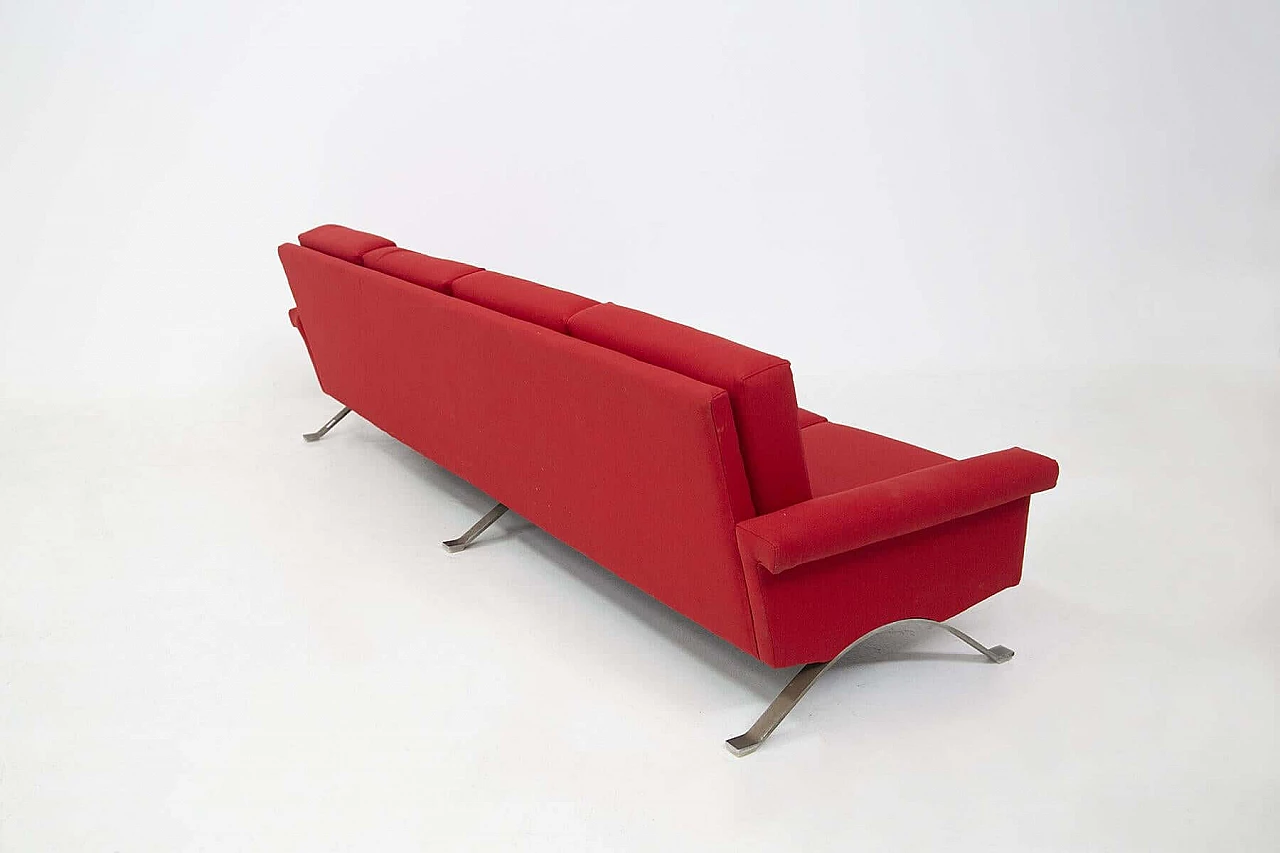 Divano rosso modello 875 di Ico Parisi per Cassina, anni '60 1386454