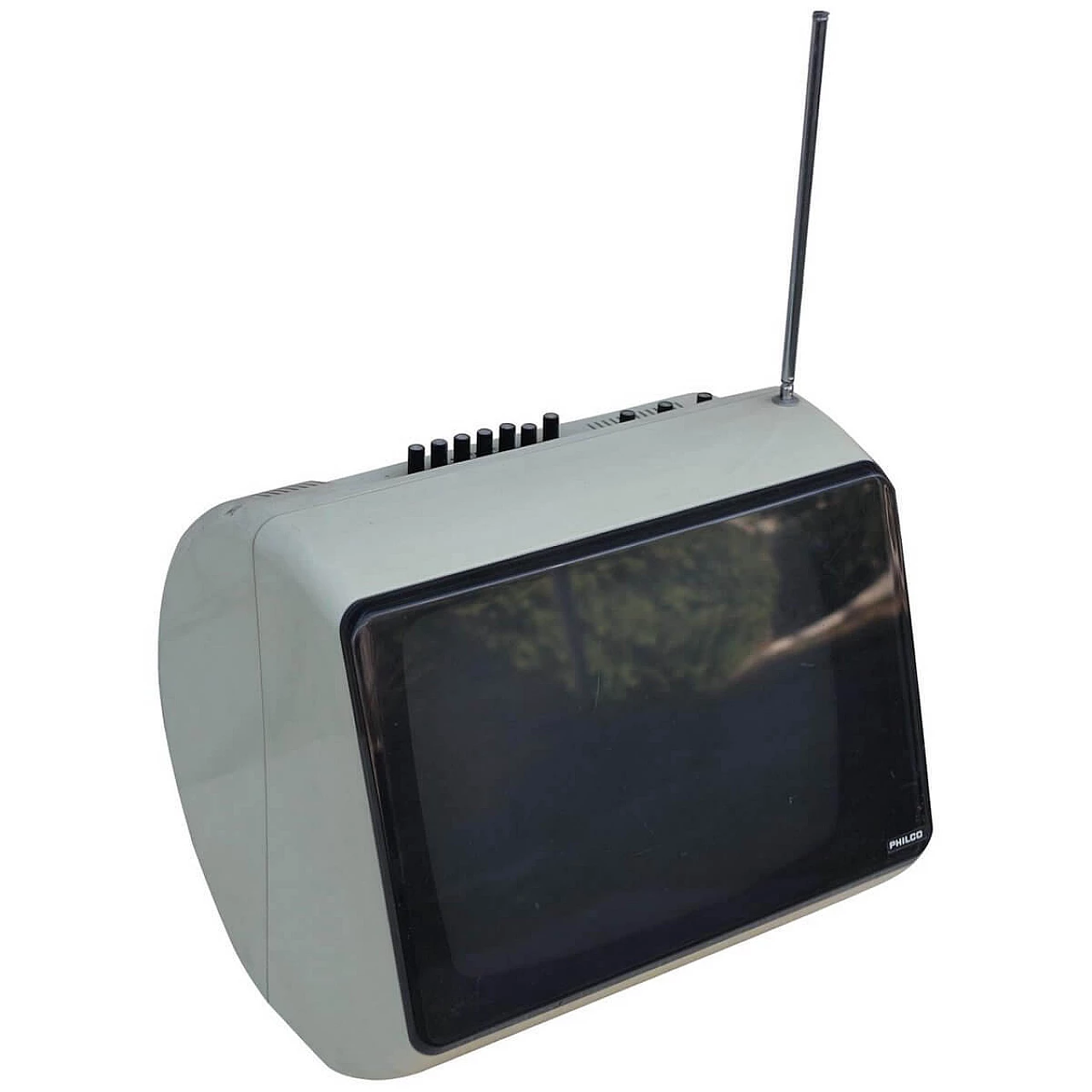 TV in alluminio e vetro di Philco, anni '70 1386459